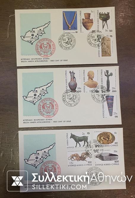 CYPRUS Set of 3 FDC 1983